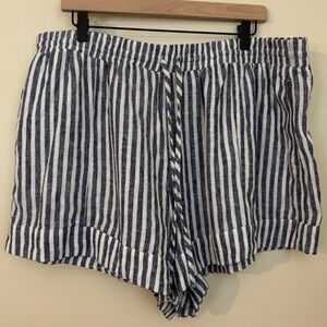Universal Thread Linen-Blend Striped Shorts, Size XXL
